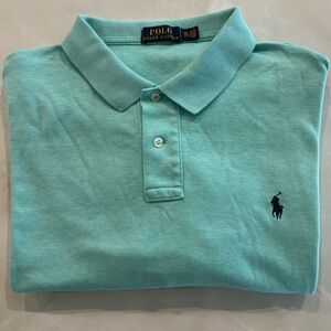 Polo Ralph Lauren Men’s XXL Mint Green Soft Knit Polo - Navy Pony Coastal Vibe
